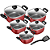 CONJUNTO DE PANELAS  QUADRADAS PATOLUX VERMELHO 05 PEÇAS - Imagem 1