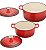 Conjunto/Jogo 3 Caçarolas Em Inox E Cerâmica Amalfi Rosso - Imagem 1