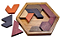 Quebra-Cabeça Hexagonal Estilo Tangram em Madeira - Puzzle Geométrico Nerd - Imagem 2