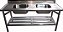 Pia inox TP430 1,9m com 2 cubas - Imagem 1