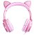 Fone Headset Kitty Ear Orelha De Gato Rosa Com Microfone Cabo 1.2m Plug P2 Estereo P3 - Imagem 3