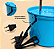 Kit Fonte para Gato + Comedouro - Colors Azul - Imagem 3