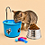 Kit Fonte para Gato + Comedouro - Colors Azul - Imagem 1