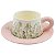 Caneca e Pires Rosa Floral (estilo europeu) - Imagem 1