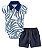 Conjunto bebê Body Curto Gola Polo e Short Cotton Jeans 66141 - Imagem 1