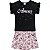 Conjunto Infantil Short Saia + Camiseta Preta Milon 11752 - Imagem 1