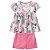 Conjunto Infantil Short Malha e Bata Floral Milon 11067 - Imagem 1