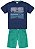 Conjunto Camiseta Azul  + Bermuda Sarja Milon 10974 - Imagem 1