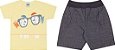 Conjunto Infantil Masculino Camiseta Amarela + Bermuda Moletinho Serelepe 5072 - Imagem 1