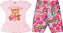 Conjunto Infantil Blusa Rosa + Bermuda Cotton Serelepe 5047 - Imagem 1