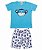 Pijama Camiseta Azul Claro + Bermuda Pingo Lelê  85060 - Imagem 1