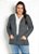 Casaco Blazer Feminino Alongado com Bolsos Plus Size Xadrez - Imagem 1