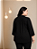 Camisa Feminina Plus Size Alongada Mullet Blusa Manga 3/4 - Imagem 10