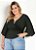 Blusa Feminina Transpassada Mangas Amplas Plus Size - Imagem 6