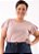 Blusa Feminina Malha Ribana Canelada Manga Babados Plus Size - Imagem 1