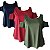 Kit 3 Blusas Femininas Helanca Plus Size Soltinhas Sortidas - Imagem 1