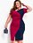 Vestido Feminino Social Midi com Fenda Bicolor Plus Size - Imagem 1