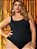 Maiô Feminino Plus Size Forrado em Malha Jacquard - Imagem 1