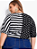 Blusa Feminina Listras e Poá e Amarração Lateral Plus Size - Imagem 4