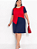 Vestido Feminino Recorte Contrastante Soltinho Plus Size - Imagem 5