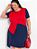Vestido Feminino Recorte Contrastante Soltinho Plus Size - Imagem 2