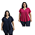 Kit 2 Blusas Femininas Soltinhas Viscolycra Plus Size Até 62 - Imagem 1