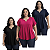Kit 3 Blusas Femininas Soltinhas Manga Curta Viscolycra Várias Cores - Imagem 4