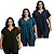 Kit 3 Blusas Femininas Soltinhas Manga Curta Viscolycra Várias Cores - Imagem 5