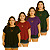 Kit 4 Blusas Femininas Manga Curta Viscolycra Plus Size Caimento Perfeito - Imagem 2