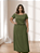 Vestido Feminino Longo Crepe Duna Decote Ciganinha e Alças Plus Size - Imagem 2