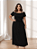 Vestido Feminino Longo Crepe Duna Decote Ciganinha e Alças Plus Size - Imagem 3