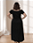 Vestido Feminino Longo Crepe Duna Decote Ciganinha e Alças Plus Size - Imagem 7