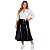 Saia Midi em Cirrê com Elastano Modelo Evasê Plus Size - Imagem 1