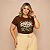 T-shirt Casual e Descolada Plus Size Manga Curta Estampa Coach - Imagem 2