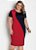 Vestido Midi Plus Size Recorte Preto e Vermelho - Imagem 1