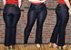 Calça Jeans Feminina Flare Plus Size Cintura Alta Clássica - Imagem 2