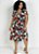 Vestido Plus Size Fenda e Decote Transpassado Folhagem - Imagem 3