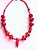 Colar de Cristal Vermelho com pingente de Coral natural - Imagem 1