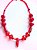Colar de Cristal Vermelho com pingente de Coral natural - Imagem 2