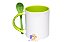 Caneca Com Colher Personalizada Colorida Porcelana Base Reta 325ml (Diversas Cores!) Personalização Já Inclusa! - Imagem 7