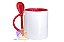 Caneca Com Colher Personalizada Colorida Porcelana Base Reta 325ml (Diversas Cores!) Personalização Já Inclusa! - Imagem 3