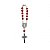Dezena Com Fecho Mesclada 8mm Inox Vermelho Prata Velha Cruz de  São Bento - Imagem 1