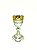 Cálice aço escovado 18cm - Cromo com copa Dourado total - Ref. 5524 - Imagem 1