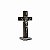 Crucifixo Madeira 11 cm para mesa Niquel com Medalha de São Bento - Imagem 2