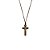 Cordão Cruz Madeira Cilíndrica 6cm Chagas de Cristo São Bento Ouro Velho - Imagem 1