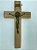 Cruz de parede madeira com Cristo em aço 26 cm Ouro Velho (5801) - Imagem 1