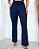 Calça Flare Jacquard Linho com Cinto - Marinho - Imagem 3