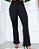 Calça Flare Jacquard Linho com Cinto - Preta - Imagem 4