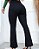 Calça Flare Jacquard Linho com Cinto - Preta - Imagem 3
