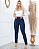 Legging Crepe com Cirrê - Azul - Imagem 1
